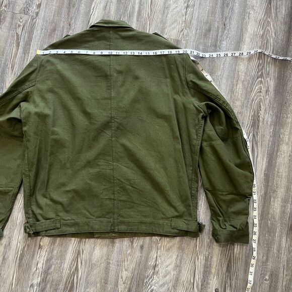 Vintage Swedish Military M/52 Field Jacket Green Canvas Size 52 Large - Picture 5 of 6